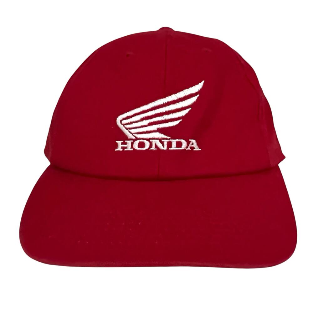 Honda Motorcycles Vintage Hat Cap Red with White Wing Logo Embroidered Snapback